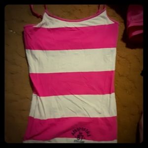 Pink and white striped aeropostale tank